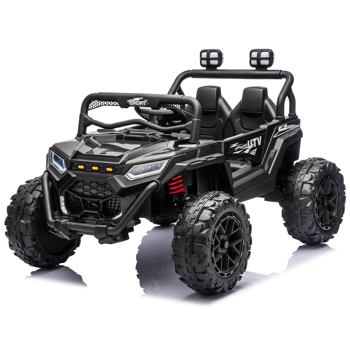 Sunnyfree 24V Ride On Toys, 800W 2 Seater Power Car Wheel with Romote Control, Spring Suspension, Bluetooth Music