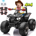24 Volt ATV for Kids, Sunnyfree 4 Wheeler for Kids, 4WD Power Car Wheels with Remote, Bluetooth, Music, Spring Suspension, Pink