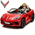 Sunnyfree 4WD Power Car Wheel Licensed Corvette, 24 Volt Ride on Toys & 2 Seater, 800W Eletric Car for kids with Romote, 3 Speeds, LED Lights, Bluetooth Music
