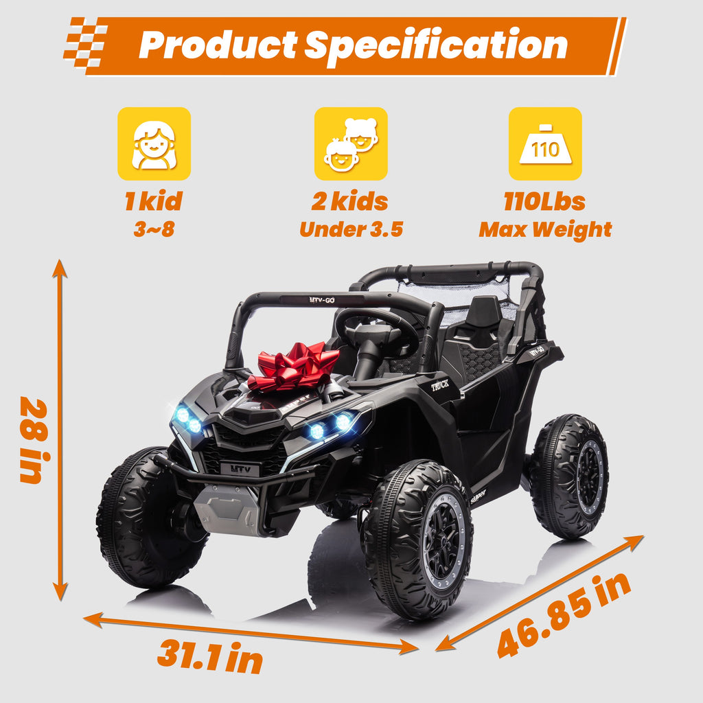 Sunnyfree Powerful ATV 24-volt Black Riding Toys (Battery Charger Included)
