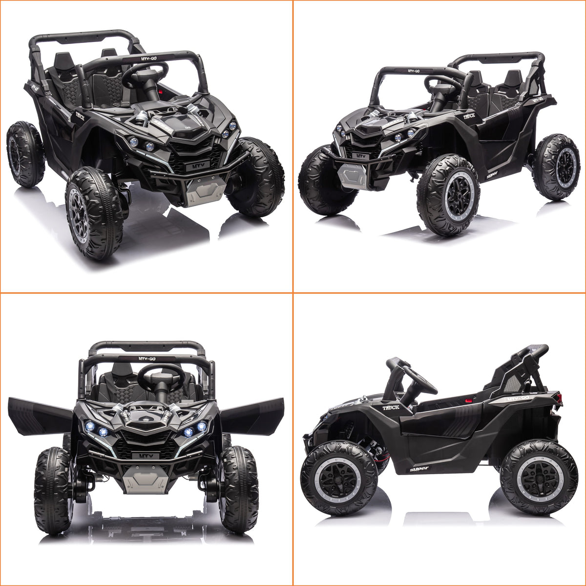 Sunnyfree Powerful ATV 24-volt Black Riding Toys (Battery Charger Included)