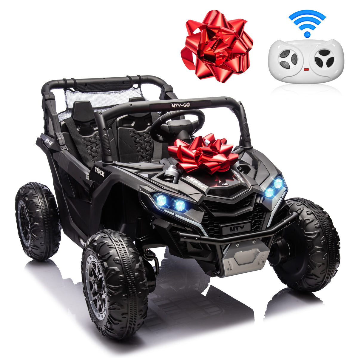 Sunnyfree Powerful ATV 24-volt Black Riding Toys (Battery Charger Included)
