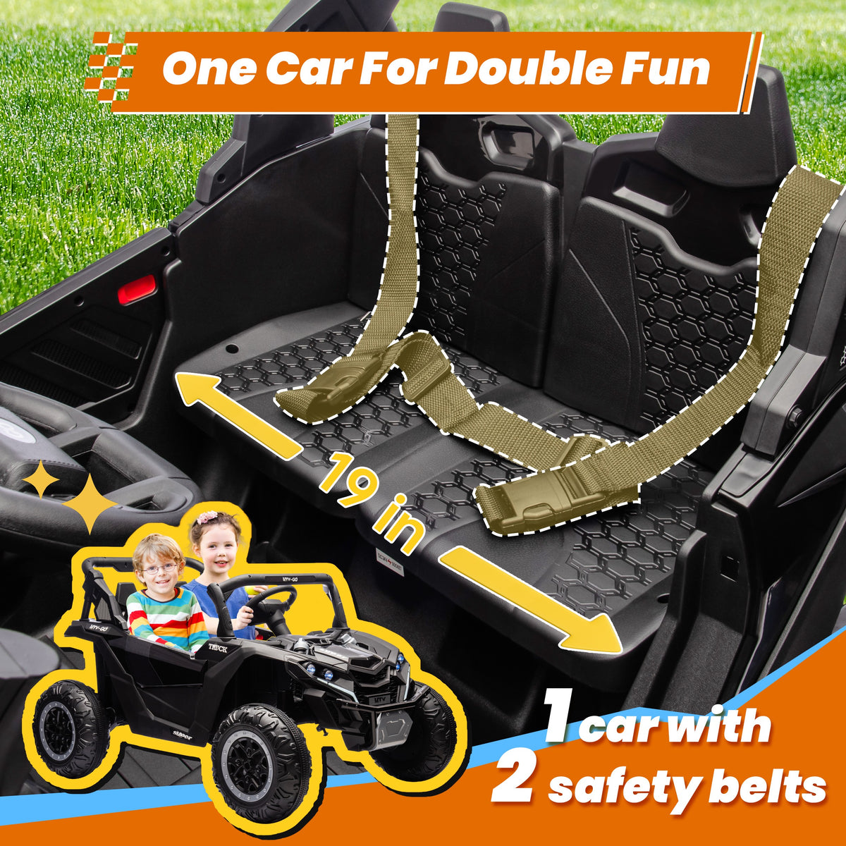 Sunnyfree Powerful ATV 24-volt Black Riding Toys (Battery Charger Included)