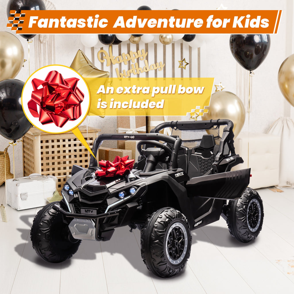 Sunnyfree Powerful ATV 24-volt Black Riding Toys (Battery Charger Included)