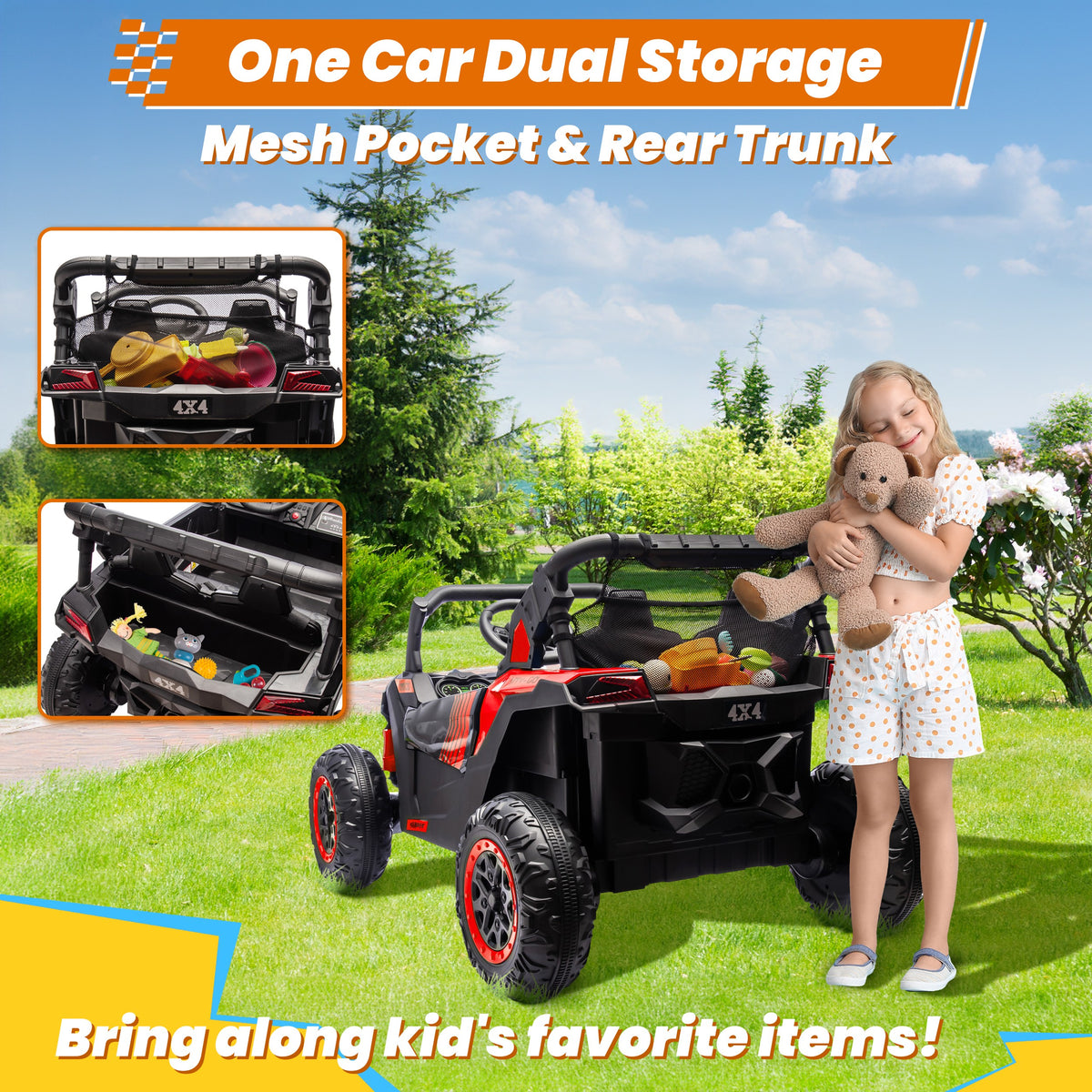 Sunnyfree Powerful ATV 24-volt Red Riding Toys (Battery Charger Included)