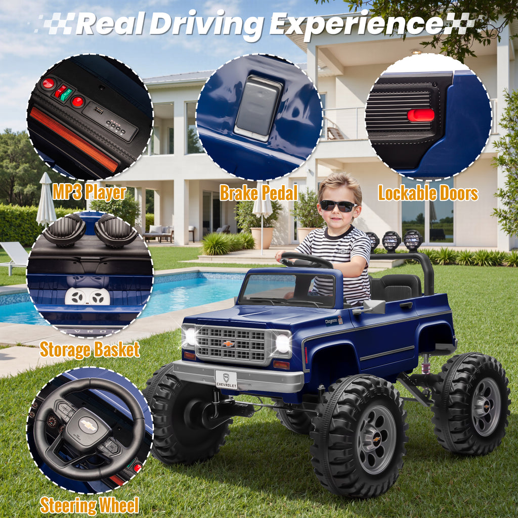 Sunnyfree Powerful ATV 24-volt Blue Riding Toys (Battery Charger Included)
