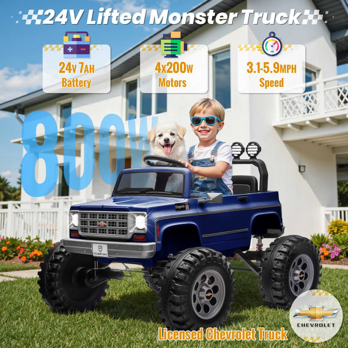 Sunnyfree Powerful ATV 24-volt Blue Riding Toys (Battery Charger Included)