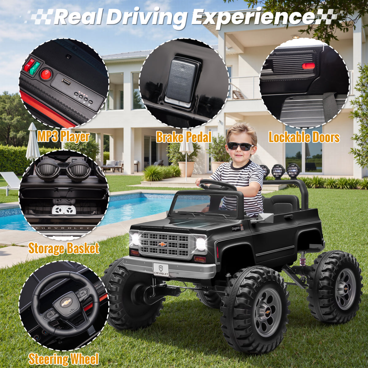 Sunnyfree Powerful ATV 24-volt Black Riding Toys (Battery Charger Included)