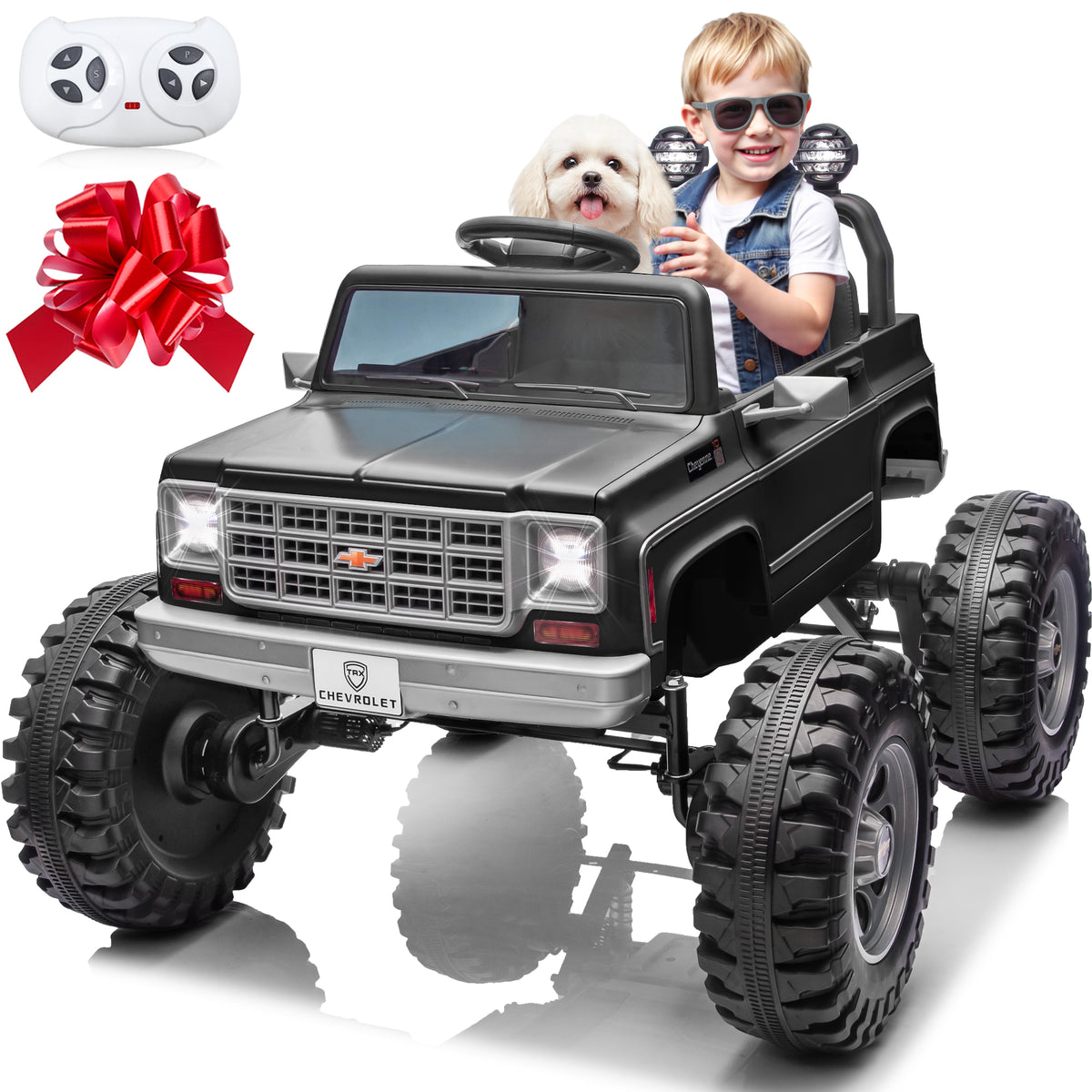 Sunnyfree Powerful ATV 24-volt Black Riding Toys (Battery Charger Included)