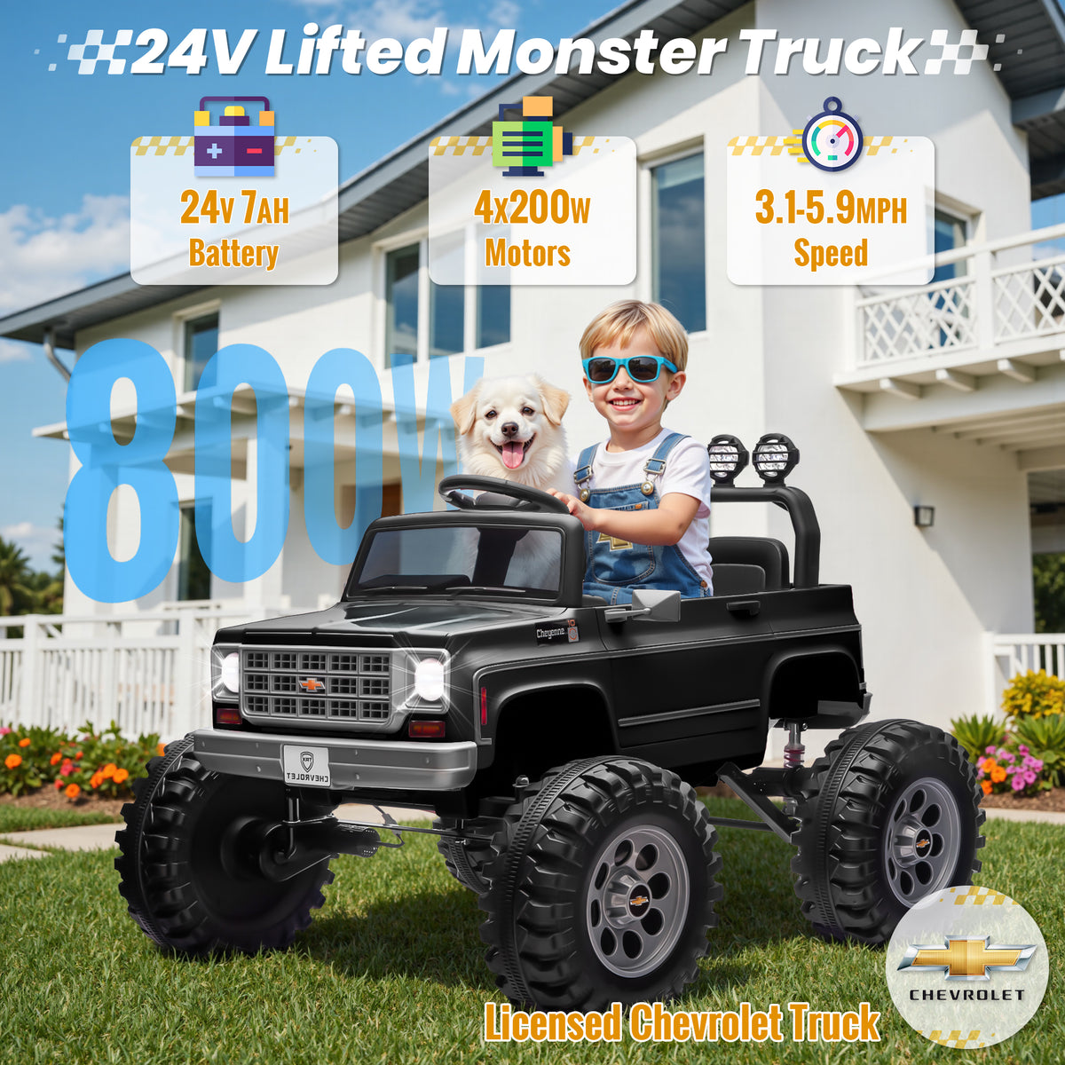 Sunnyfree Powerful ATV 24-volt Black Riding Toys (Battery Charger Included)