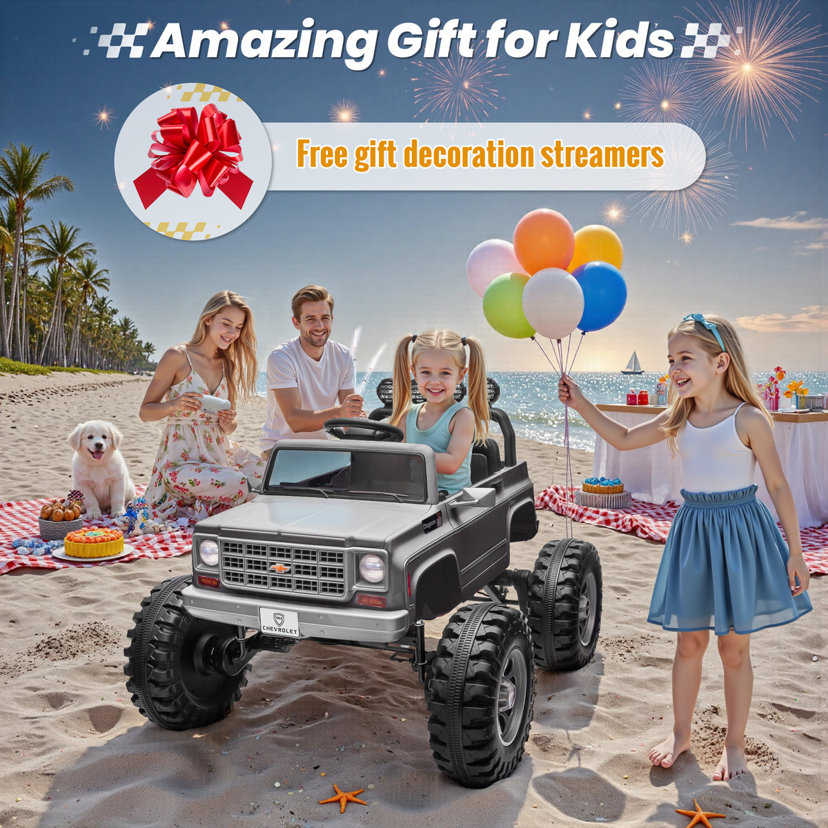 Sunnyfree Powerful ATV 24-volt Gray Riding Toys (Battery Charger Included)