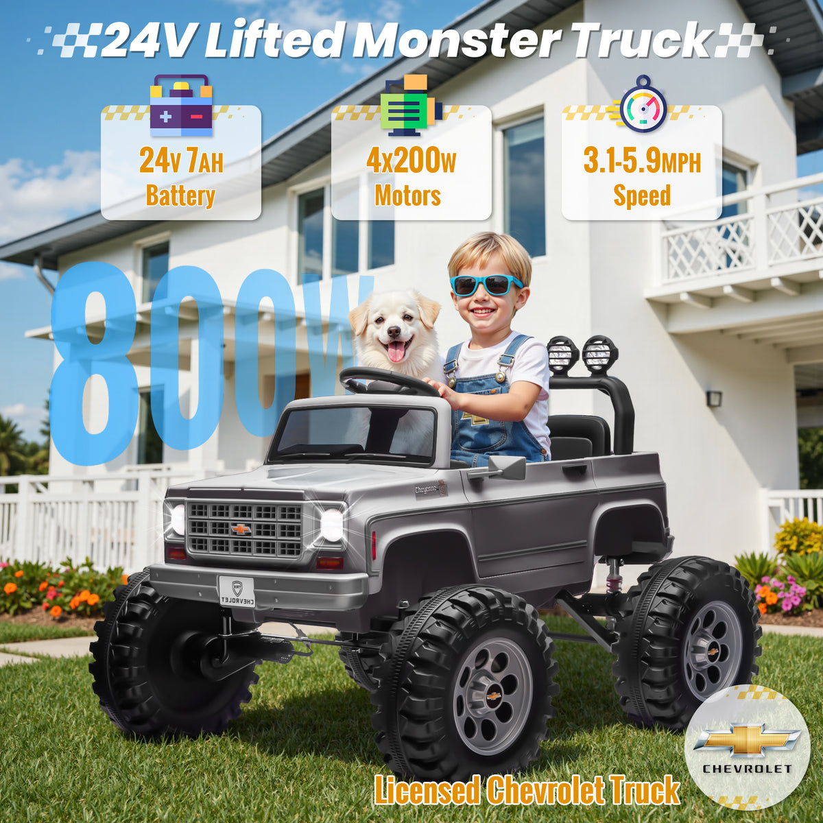 Sunnyfree Powerful ATV 24-volt Gray Riding Toys (Battery Charger Included)