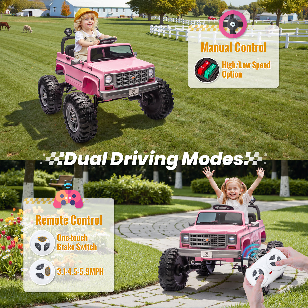 Sunnyfree Powerful ATV, Pink 24-volt Riding Toys