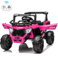 Sunnyfree 12V Kids UTV with Remote Control, Ride on Toys for Boys & Girls with 3 Speed Modes, 4 Wheel Suspension, Bluetooth Music, LED Lights, 5199