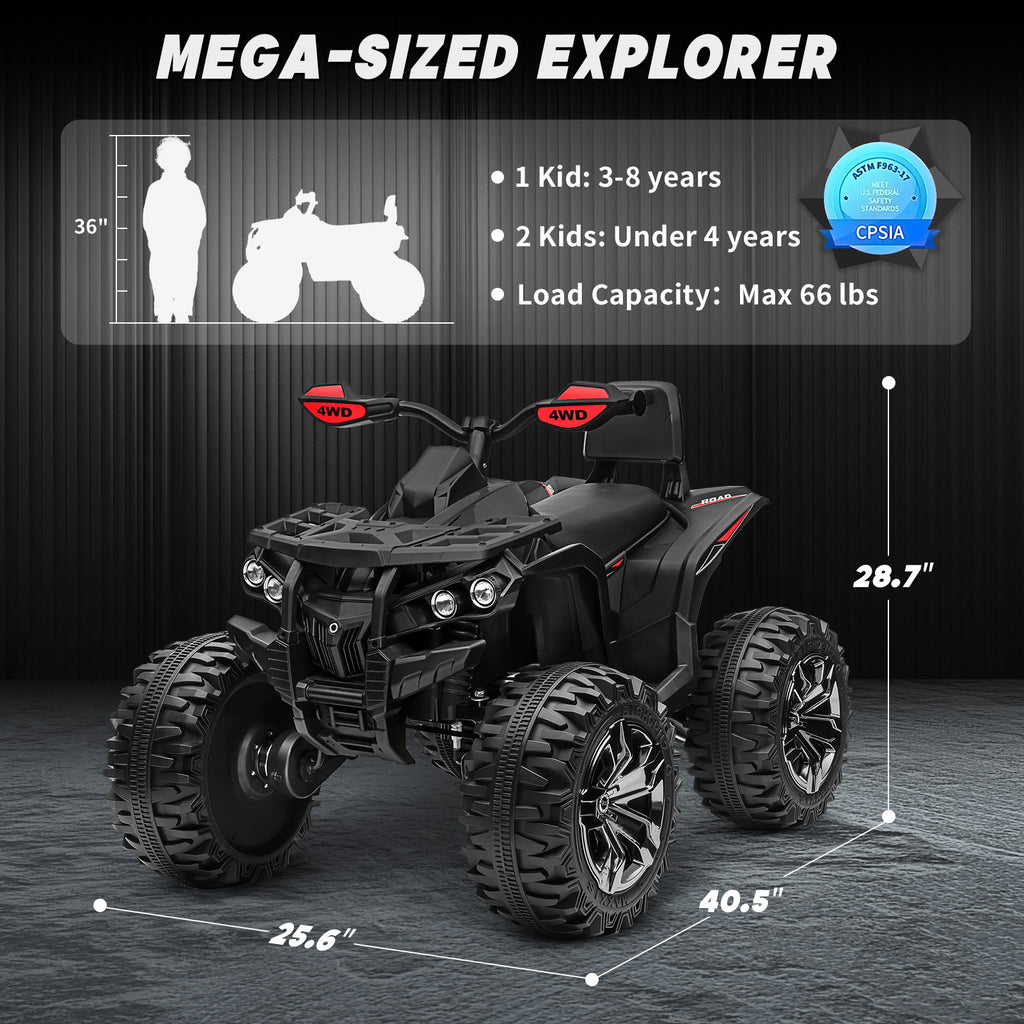 Sunnyfree Powerful ATV 24-volt Black Riding Toys (Powerful ATV)