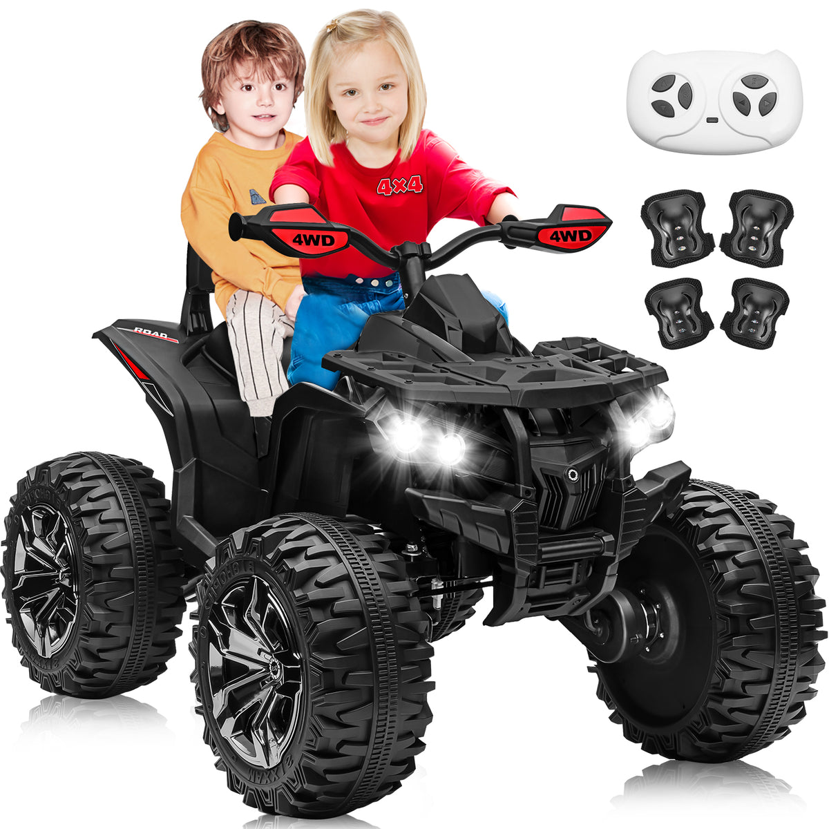 Sunnyfree Powerful ATV 24-volt Black Riding Toys (Powerful ATV)