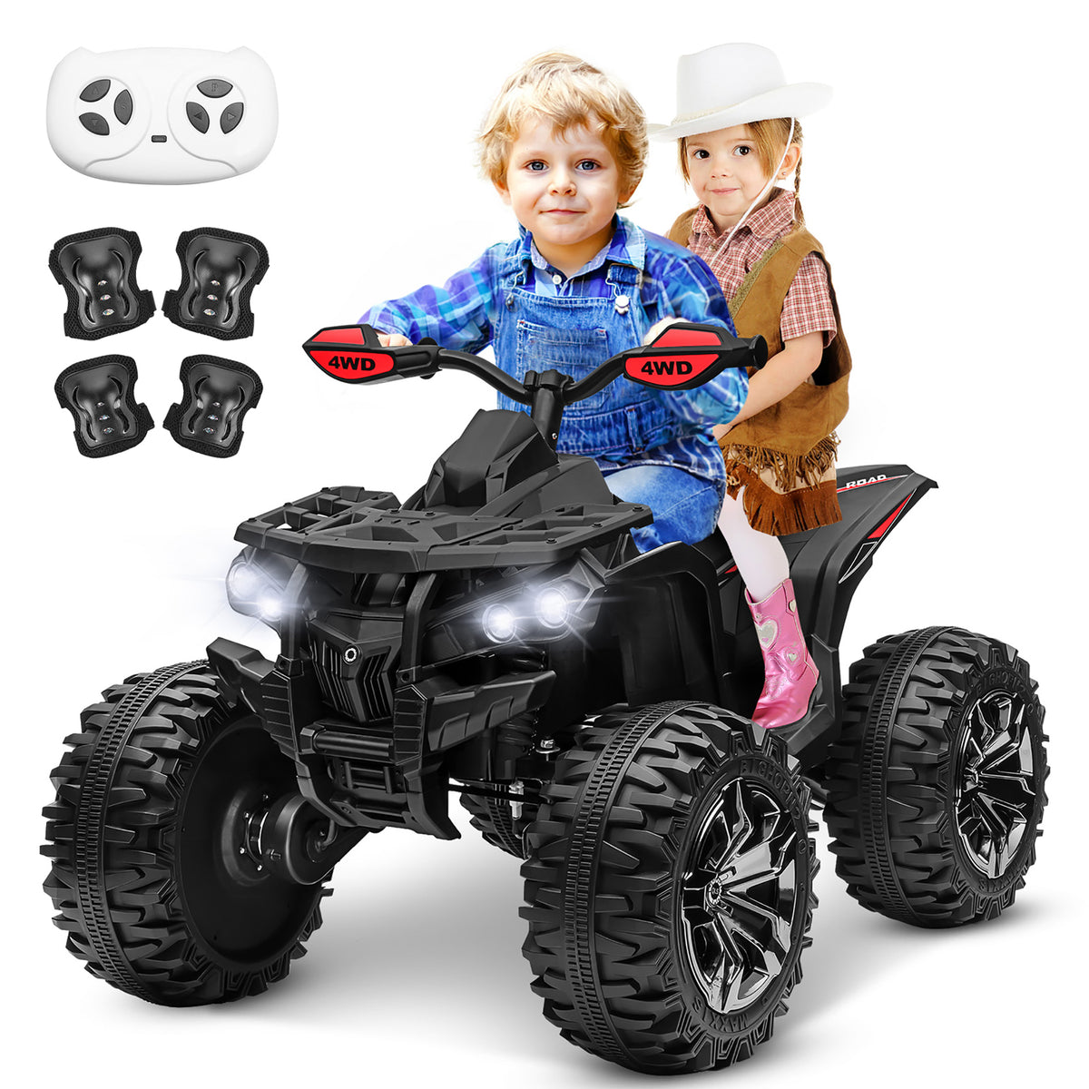 Sunnyfree Powerful ATV 24-volt Black Riding Toys (Powerful ATV)