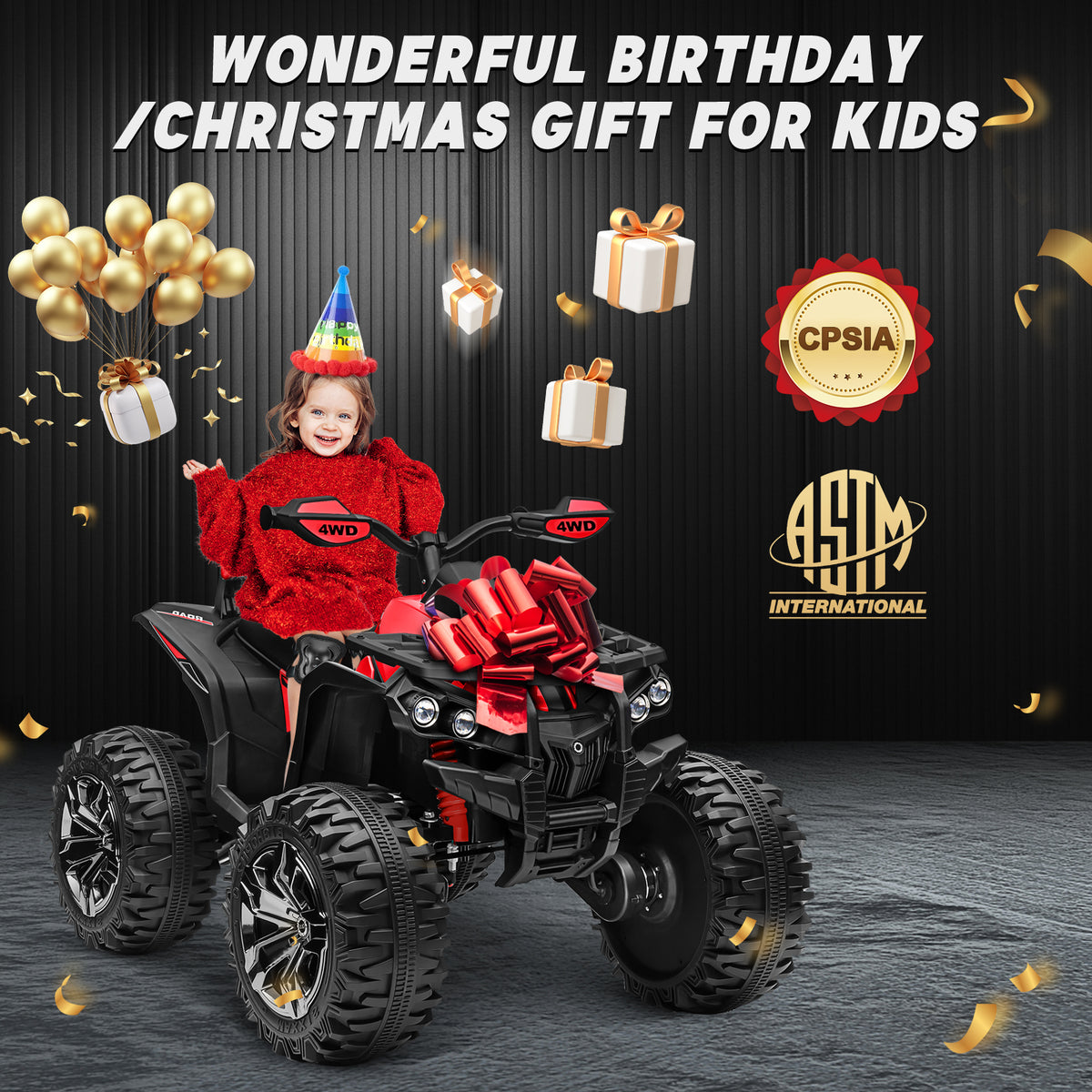 Sunnyfree Powerful ATV 24-volt Red Riding Toys (Powerful ATV)