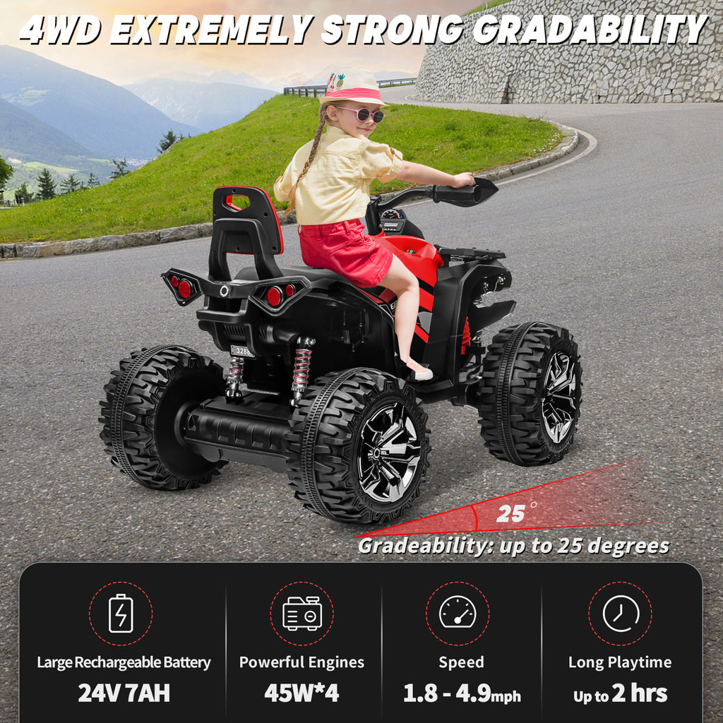 Sunnyfree Powerful ATV 24-volt Red Riding Toys (Powerful ATV)