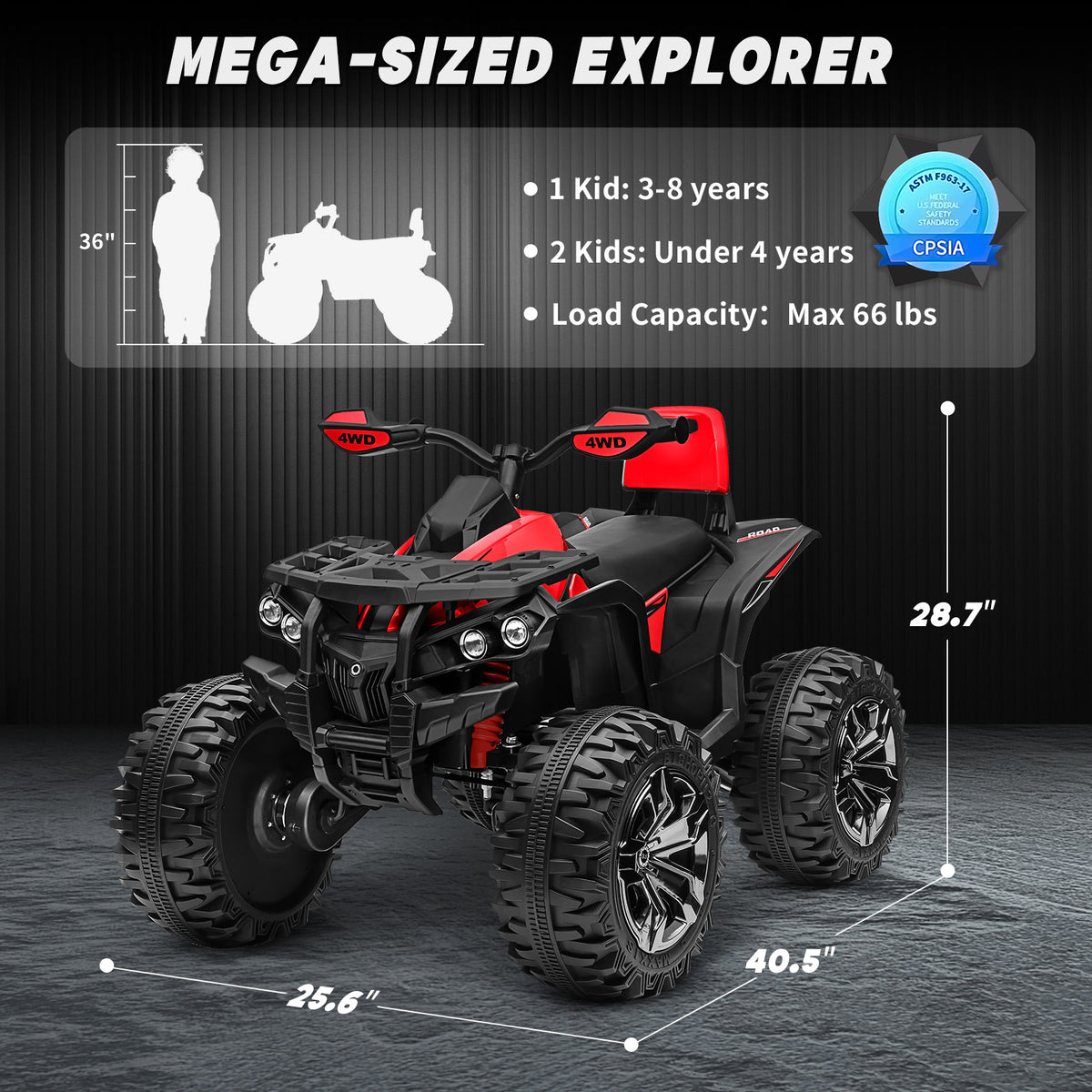 Sunnyfree Powerful ATV 24-volt Red Riding Toys (Powerful ATV)