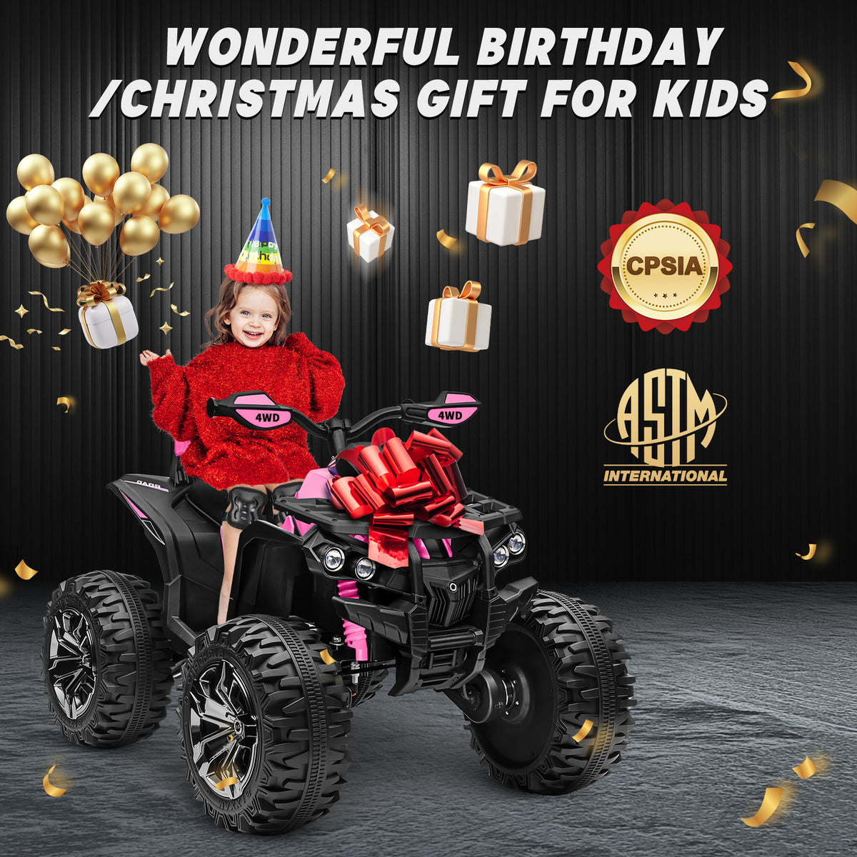 Sunnyfree Powerful ATV, 24-volt Riding Toys (Battery Charger Included)