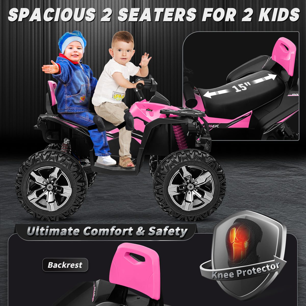 Sunnyfree Powerful ATV, 24-volt Riding Toys (Battery Charger Included)