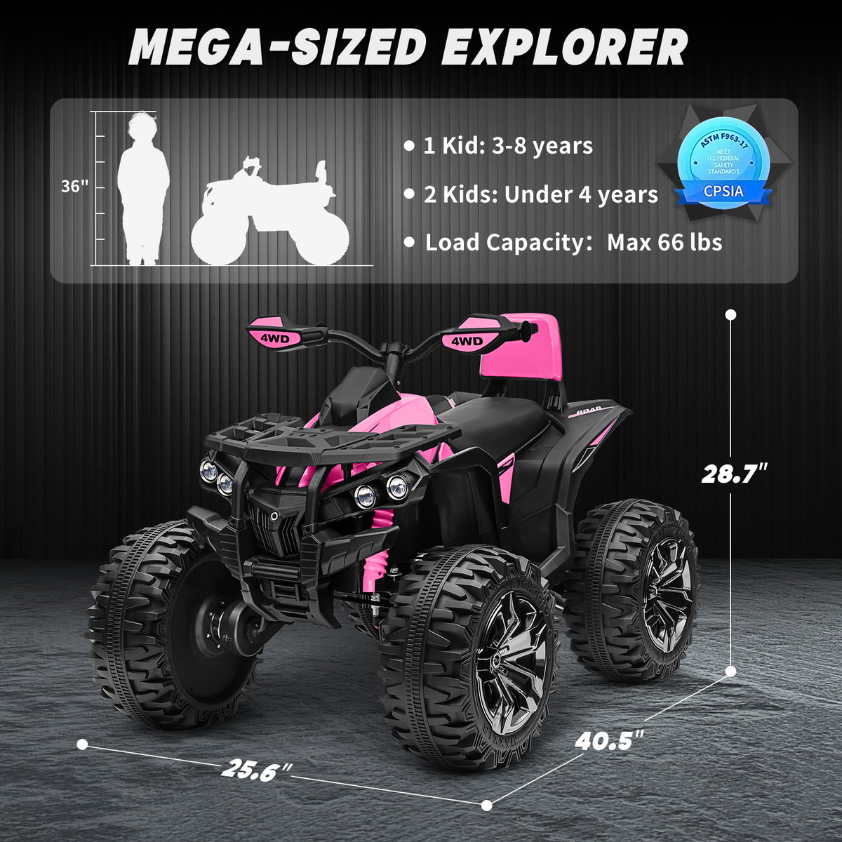 Sunnyfree Powerful ATV, 24-volt Riding Toys (Battery Charger Included)