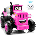 Sunnyfree 12V Ride on Toys, Electric Tractor for Kids, Power Car Wheels with LED Lights, Music, Horn, Safety Belt