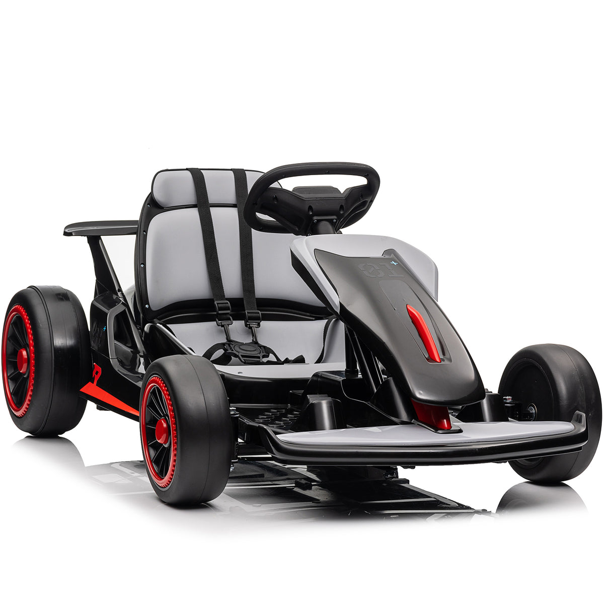 Sunnyfree 24V Kids Electric Go Kart, Metal Frame Ride on Toys Drift Kart with 300W Motors, 2 Speed Modes, Kids Electric Car for Ages 6-12, 3888