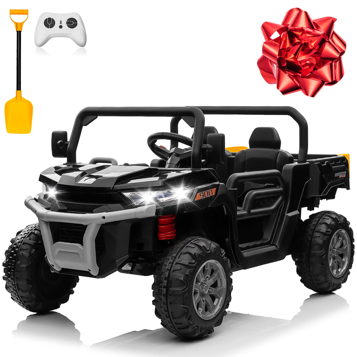 Sunnyfree Powerful ATV, 24-volt Black Riding Toys (Battery Charger Included)