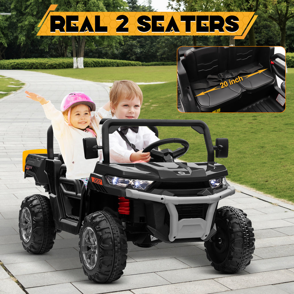 Sunnyfree Powerful ATV, 24-volt Black Riding Toys (Battery Charger Included)