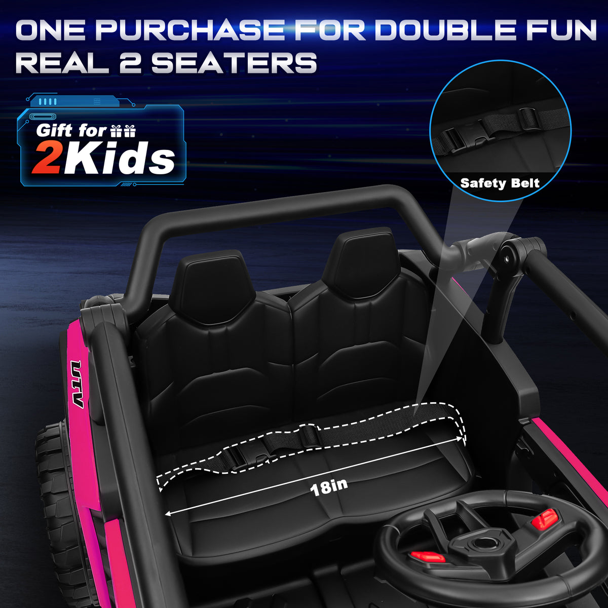 Sunnyfree Powerful ATV, Pink 24-volt Riding Toys (Battery Included)