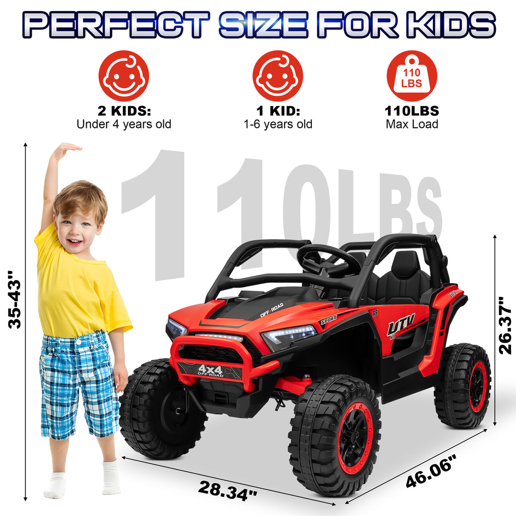 Sunnyfree Powerful ATV, Red 24-volt Riding Toys (Battery Included)