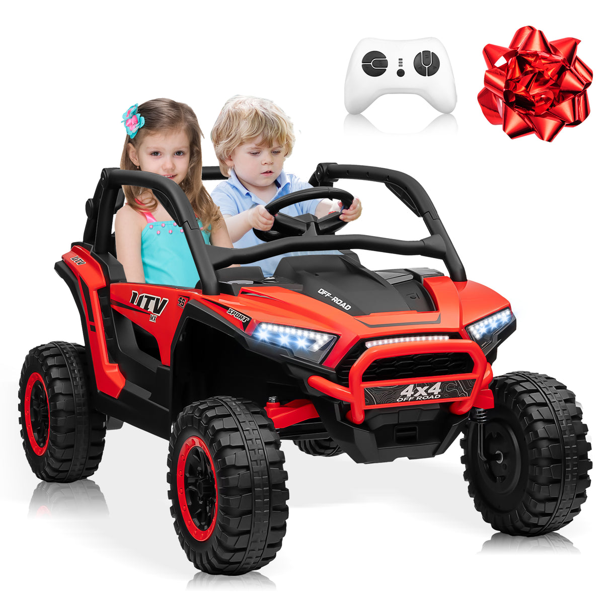 Sunnyfree Powerful ATV, Red 24-volt Riding Toys (Battery Included)