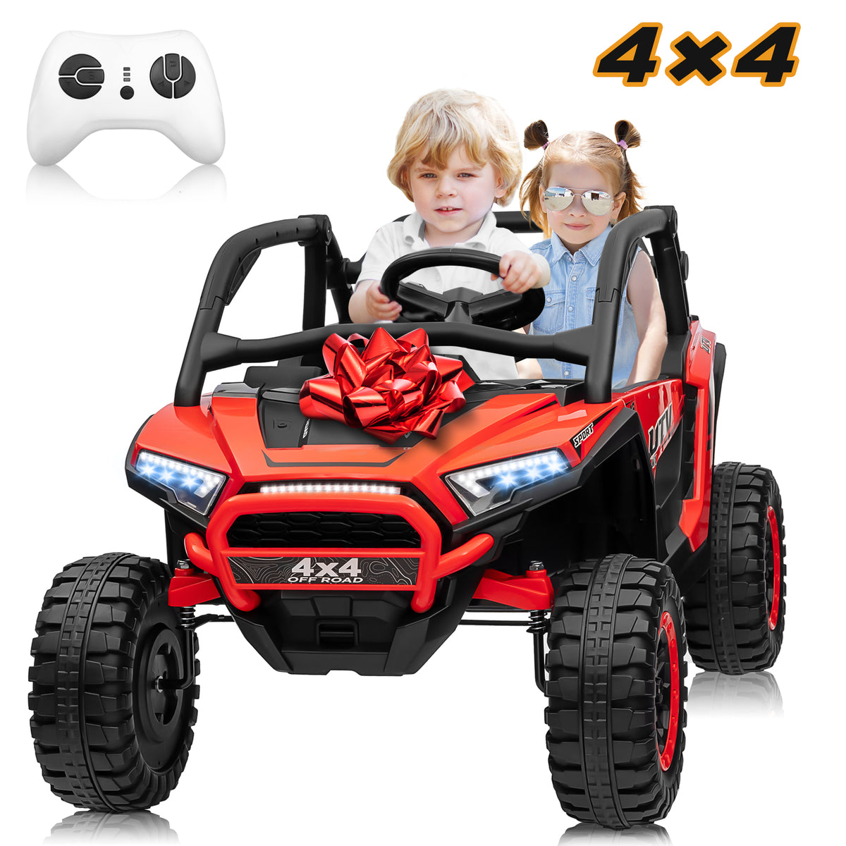 Sunnyfree Powerful ATV, Red 24-volt Riding Toys (Battery Included)