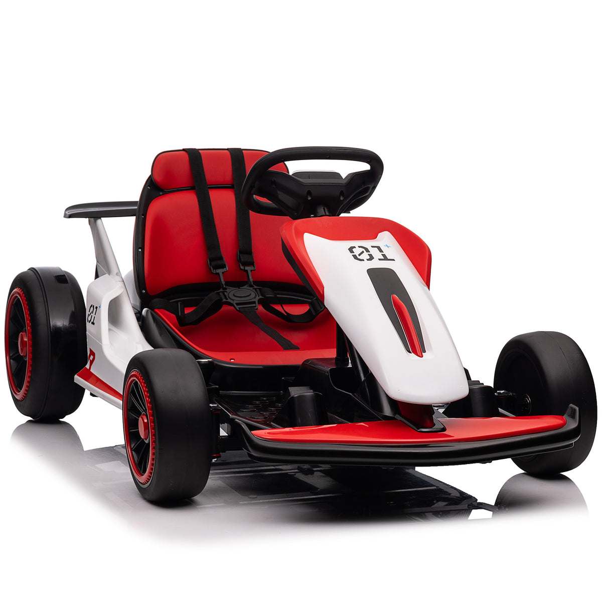 Sunnyfree 24V Kids Electric Go Kart, Metal Frame Ride on Toys Drift Kart with 300W Motors, 2 Speed Modes, Kids Electric Car for Ages 6-12, 3888