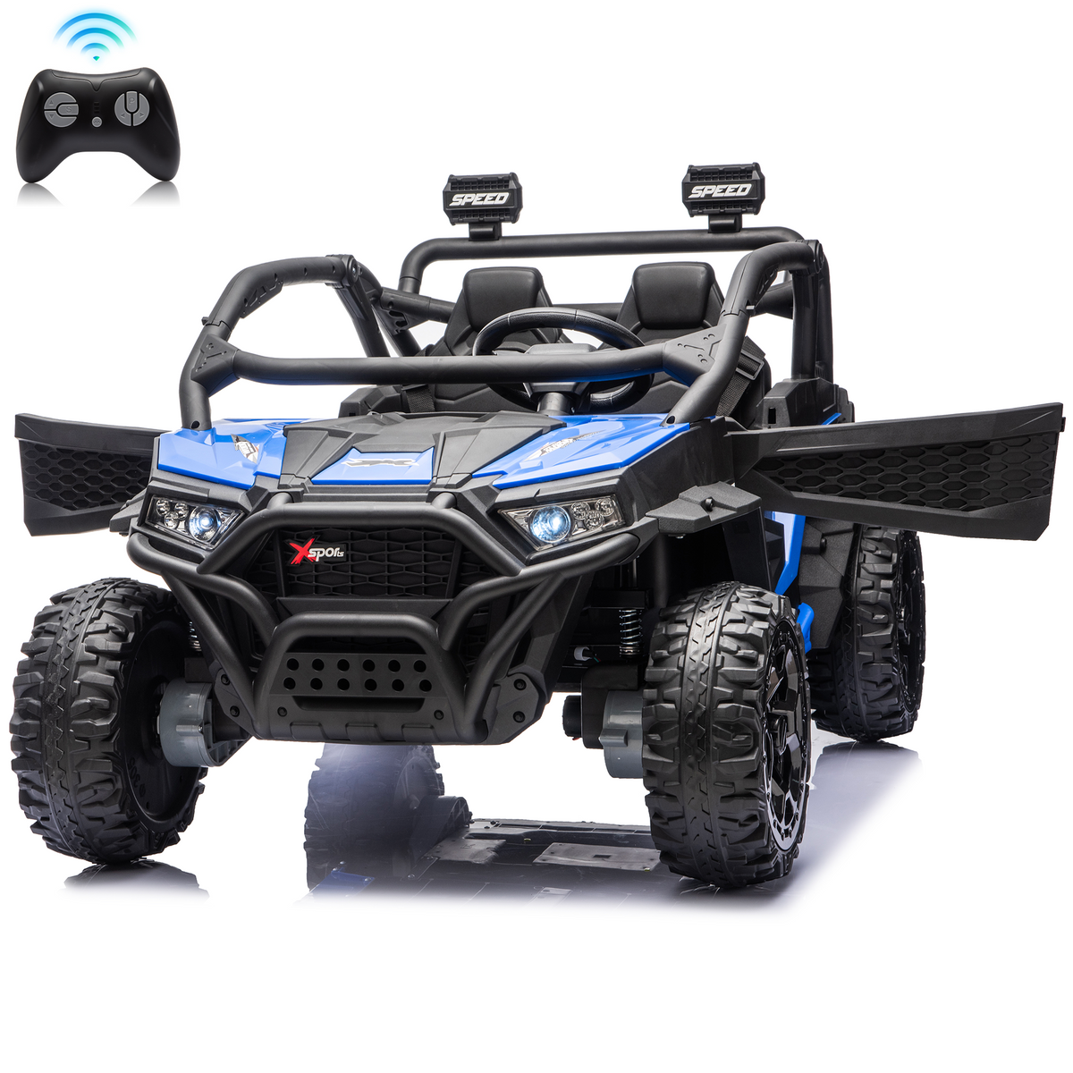 Sunnyfree 24 Volt Ride on Toys for Kids, 4WD 2 Seater Electric UTV Ride on Car with 800W Powerful Motors, Remote Control, Power Car Wheels, Four-Wheel Suspension, Bluetooth Music, LED Lights