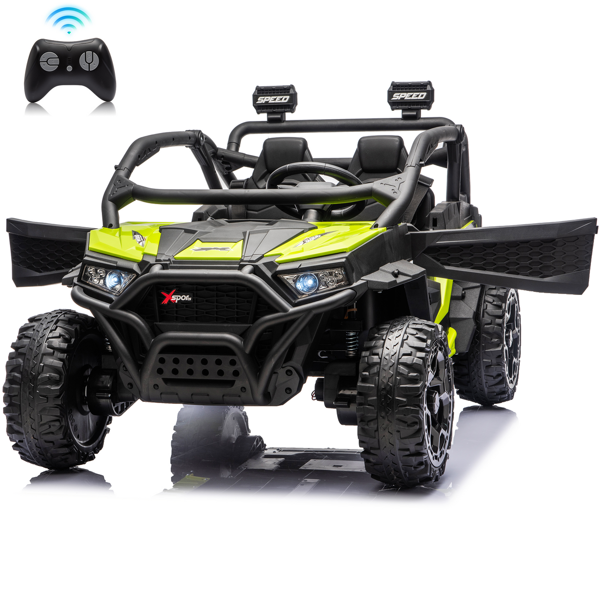 Sunnyfree 24 Volt Ride on Toys for Kids, 4WD 2 Seater Electric UTV Ride on Car with 800W Powerful Motors, Remote Control, Power Car Wheels, Four-Wheel Suspension, Bluetooth Music, LED Lights