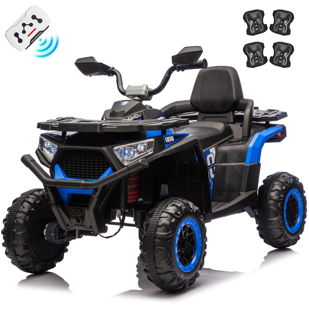 Sunnyfree 24V Kids ATV with Remote Control, 4 Wheeler for Kids with 4x200W Motor, Power Car Wheels, Bluetooth, Music, Spring Suspension,007
