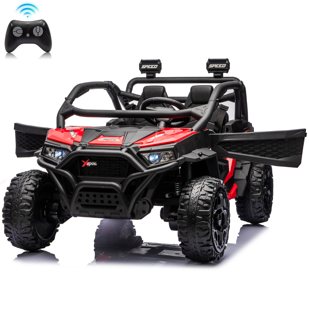 Sunnyfree 24 Volt Ride on Toys for Kids, 4WD 2 Seater Electric UTV Ride on Car with 800W Powerful Motors, Remote Control, Power Car Wheels, Four-Wheel Suspension, Bluetooth Music, LED Lights