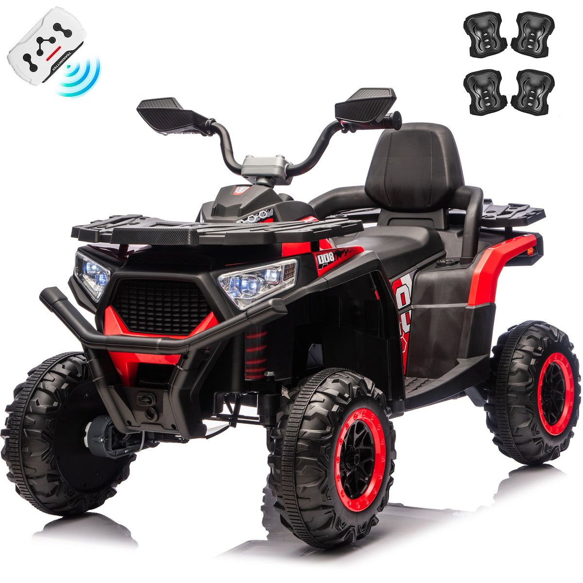 Sunnyfree 24V Kids ATV with Remote Control, 4 Wheeler for Kids with 4x200W Motor, Power Car Wheels, Bluetooth, Music, Spring Suspension,007