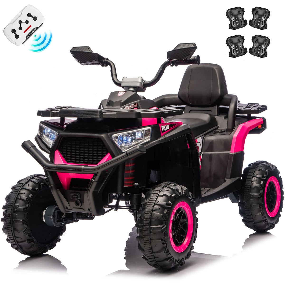 Sunnyfree 24V Kids ATV with Remote Control, 4 Wheeler for Kids with 4x200W Motor, Power Car Wheels, Bluetooth, Music, Spring Suspension,007