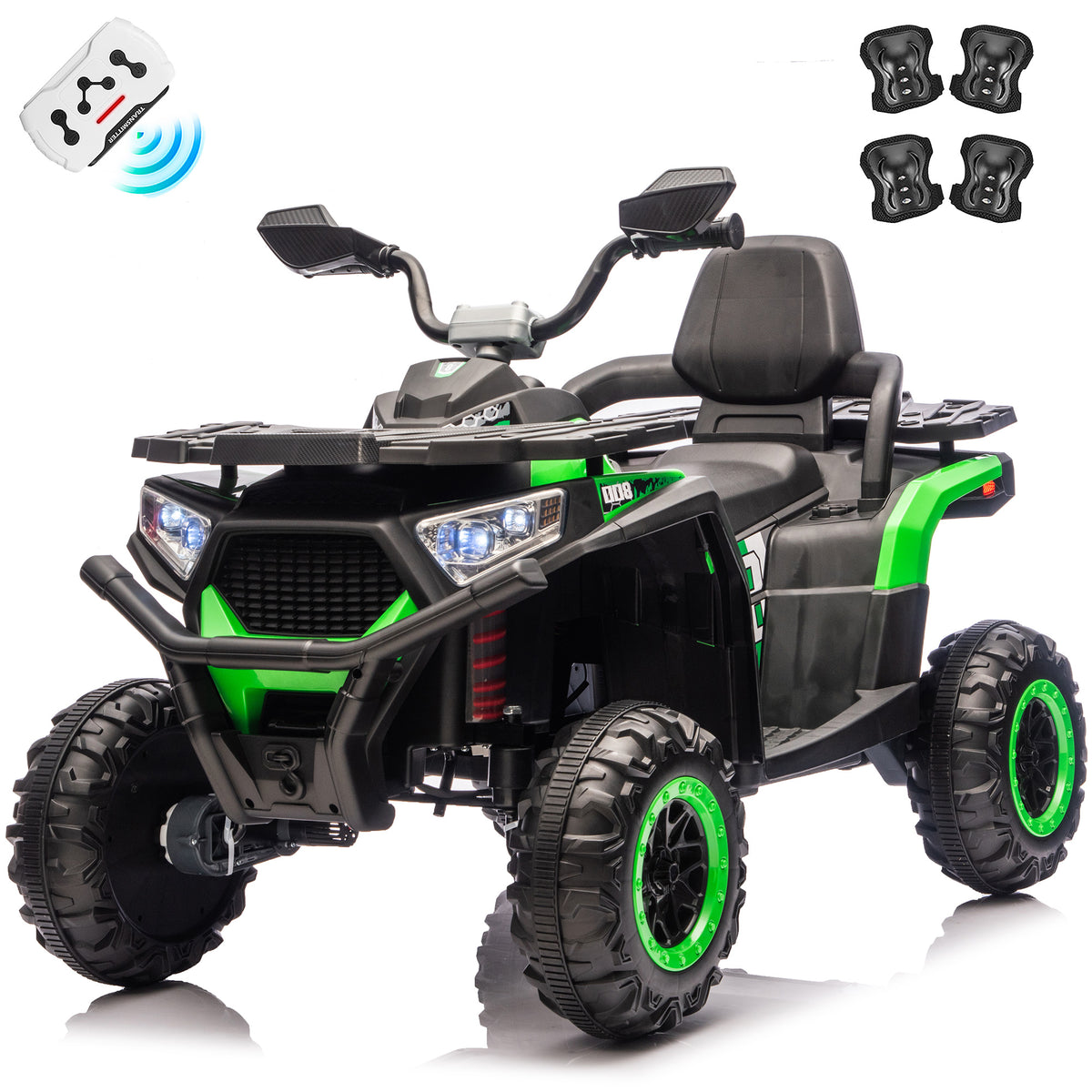 Sunnyfree 24V Kids ATV with Remote Control, 4 Wheeler for Kids with 4x200W Motor, Power Car Wheels, Bluetooth, Music, Spring Suspension,007