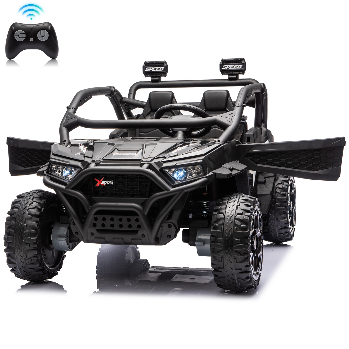 Sunnyfree 24 Volt Ride on Toys for Kids, 4WD 2 Seater Electric UTV Ride on Car with 800W Powerful Motors, Remote Control, Power Car Wheels, Four-Wheel Suspension, Bluetooth Music, LED Lights