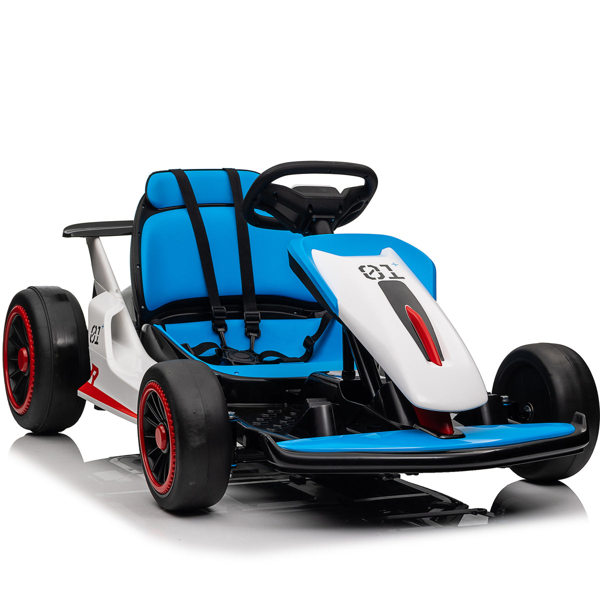 Sunnyfree 24V Kids Electric Go Kart, Metal Frame Ride on Toys Drift Kart with 300W Motors, 2 Speed Modes, Kids Electric Car for Ages 6-12, 3888