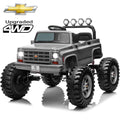Sunnyfree 4WD Chevrolet Cheyenne 24 Volt Ride on Toys, 2 Seater Power Truck Wheels with Remote, Bluetooth, USB, LED Lights